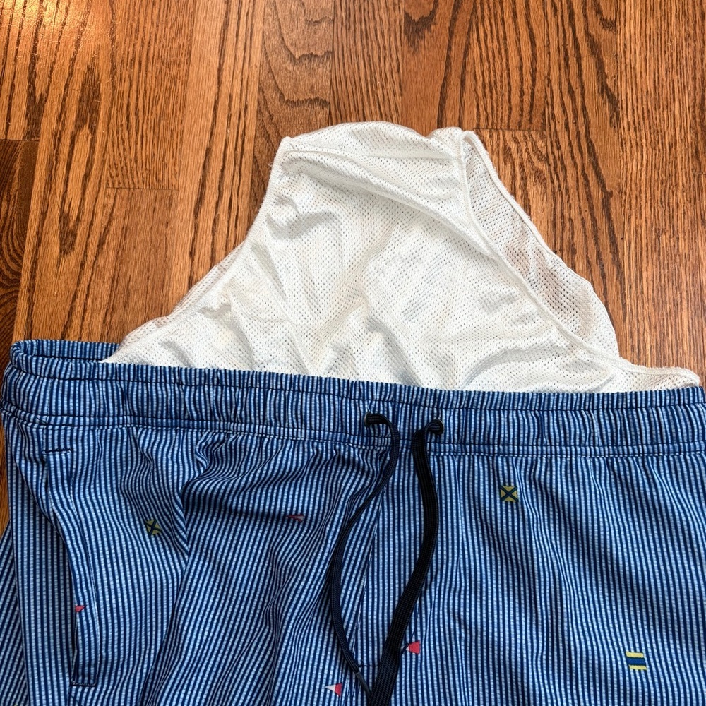 Sperry Swim Trunks Blue Striped Nautical Print Size XL - Picture 4 of 9